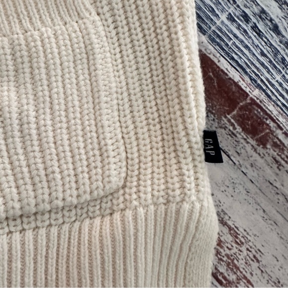 GAP Women's Cream Cardigan Chunky Knit Cotton Sweater - Picture 5 of 10
